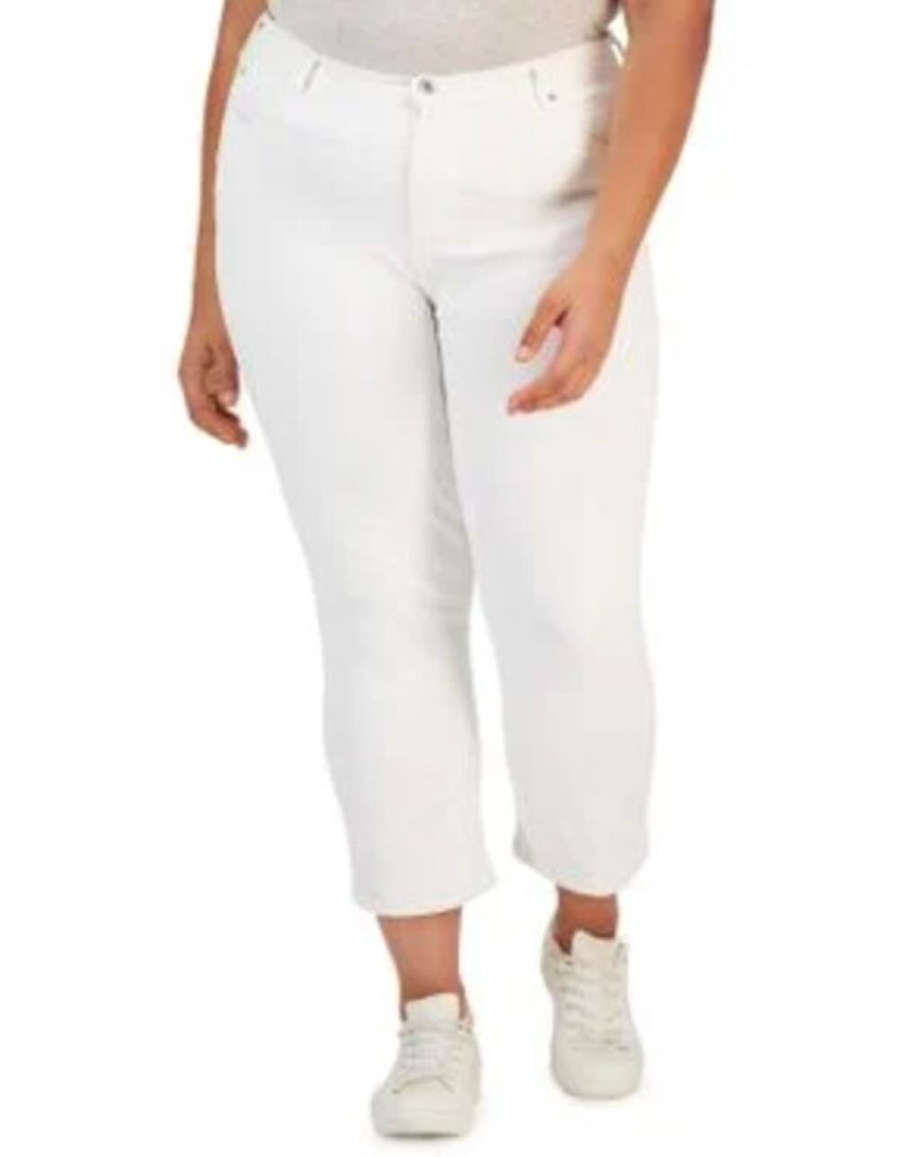 Celebrity Pink Retro Relaxed Crop Jeans 24 White NWT Denim Mid Rise Stretch